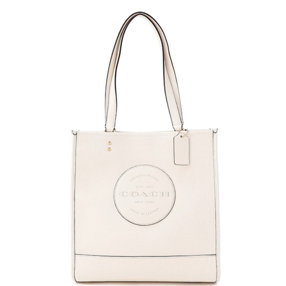Coach beige Leather Tote with Minimalist Design